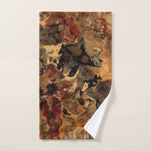 Schwarz, Rot und Rost Badhandtuch Set (Handtuch)