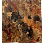 Schwarz, Rot und Rost Duschvorhang (Vorderseite)