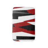 Schwarz, Rot und Weiß Abstrakt Badematte (Vorderseite Vertikal)