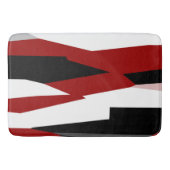 Schwarz, Rot und Weiß Abstrakt Badematte (Vorderseite)