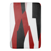 Schwarz, Rot und Weiß Abstrakt Badematte (Vorderseite Vertikal)