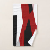 Schwarz, Rot und Weiß Abstrakt Badhandtuch Set (Handtuch)