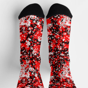 Schwarz rot und weiß abstrakt socken