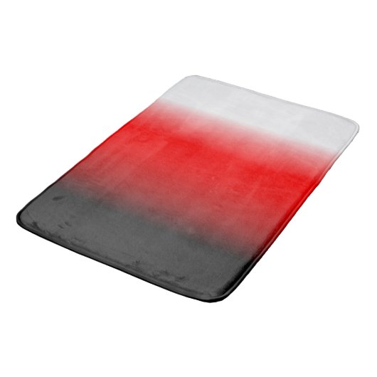 Schwarz, Rot und Weiß Badematte (Schrägansicht)