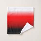 Schwarz, Rot und Weiß Badhandtuch Set (Waschlappen)