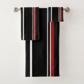 Schwarz, Rot und Weiß Badhandtuch Set (Insitu)