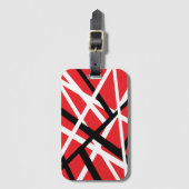 Schwarz, Rot und Weiß Gepäckanhänger (Vorderseite Vertikal)
