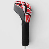 Schwarz, Rot und Weiß Golf Headcover (angewinkelt)