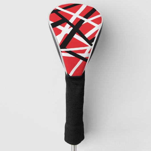 Schwarz, Rot und Weiß Golf Headcover (Vorderseite)