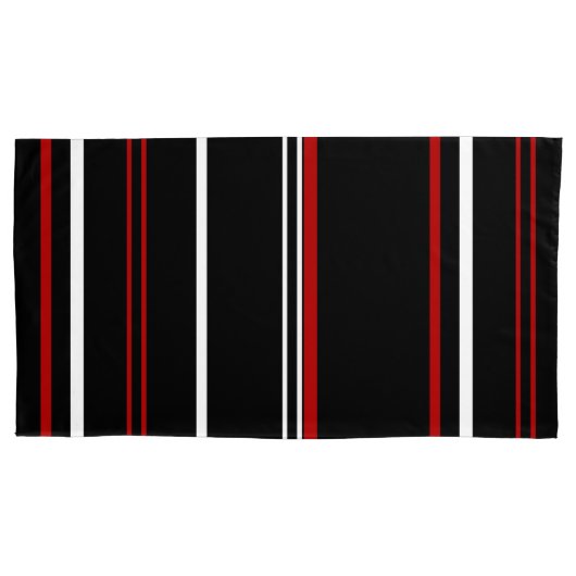 Schwarz, Rot und Weiß Kissenbezug (Vorderseite-Links)