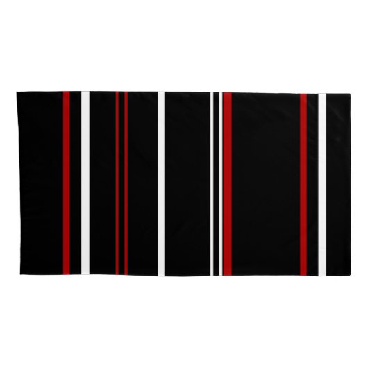 Schwarz, Rot und Weiß Kissenbezug (Rückseite-Rechts)