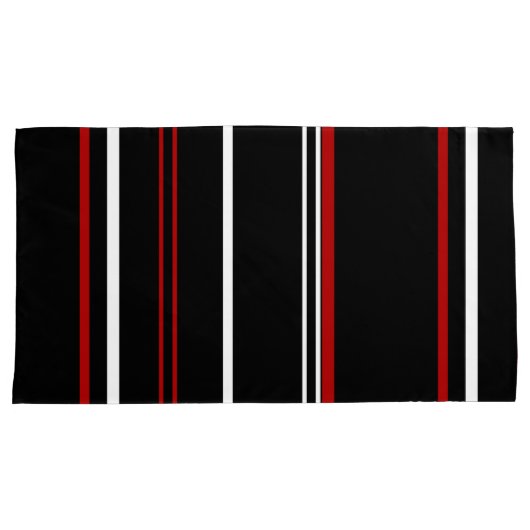 Schwarz, Rot und Weiß Kissenbezug (Vorderseite-Rechts)