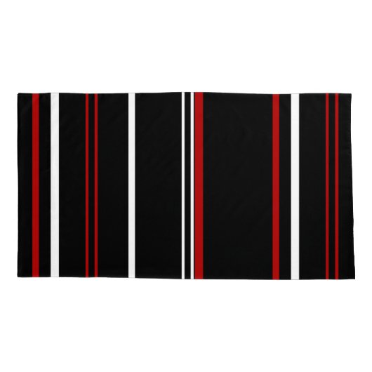 Schwarz, Rot und Weiß Kissenbezug (Rückseite-Links)