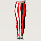Schwarz, Rot und Weiß Leggings (Vorderseite)