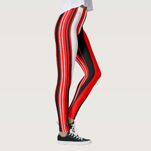 Schwarz, Rot und Weiß Leggings (Rechts)