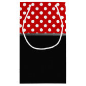 Schwarz, Rot und Weiß Polka Dots Ribbon Kleine Geschenktüte (Rückseite)