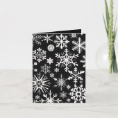 Schwarz, Rot und Weiß Schneeflocken Foto Weihnacht Dankeskarte (Vorderseite)