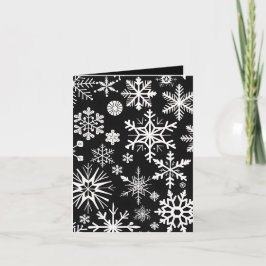 Schwarz, Rot und Weiß Schneeflocken Foto Weihnacht Dankeskarte