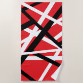Schwarz, Rot und Weiß Strandtuch (Vorderseite)