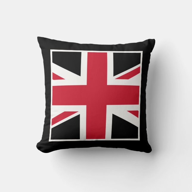 Schwarz-Rot-Union-Jack Kissen (Vorderseite)