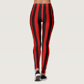 Schwarz Rot Vertikale breiter Streifen Frauen sexy Leggings (Rückseite)