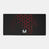 Schwarz-Rot-Wabengeometrie Schreibtischunterlage (Vorderseite)