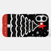 Schwarz/Rot Weihnachten Case-Mate iPhone Hülle (Rückseite (Horizontal))