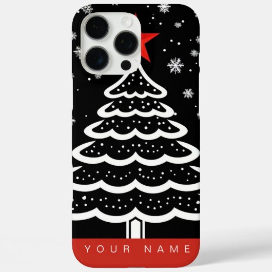Schwarz/Rot Weihnachten Case-Mate iPhone Hülle (Rückseite)