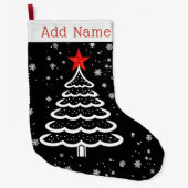 Schwarz/Rot Weihnachten Großer Weihnachtsstrumpf (Vorderseite)