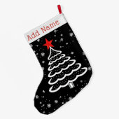 Schwarz/Rot Weihnachten Großer Weihnachtsstrumpf (Rückseite (Hängend))