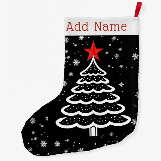 Schwarz/Rot Weihnachten Großer Weihnachtsstrumpf (Rückseite)