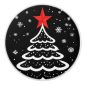 Schwarz/Rot Weihnachten Keramikknauf (Vorderseite)
