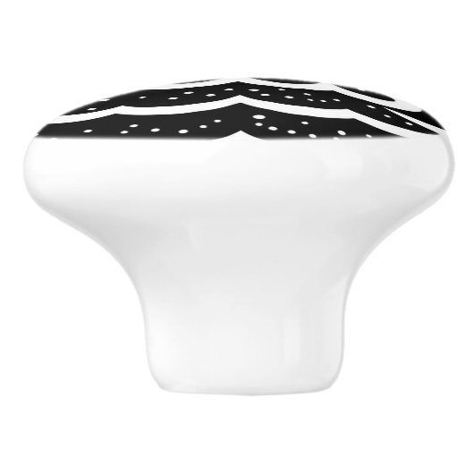 Schwarz/Rot Weihnachten Keramikknauf (Seitenansicht)