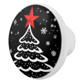Schwarz/Rot Weihnachten Keramikknauf (Rechts)