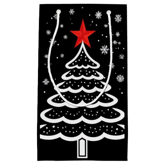 Schwarz/Rot Weihnachten Kleine Geschenktüte (Vorderseite)