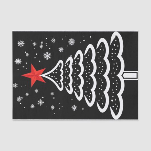 Schwarz/Rot Weihnachten Seidenpapier (Vorderseite)