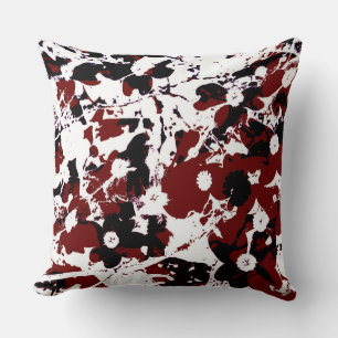 Schwarz/Rot/Weiß Blossom Kissendesign 1 Kissen
