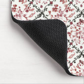 Schwarz Rot Weiß Blumig Mousepad (Ecke)