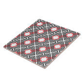 Schwarz Rot & Weiß Geometrisch Fliese (Seite)