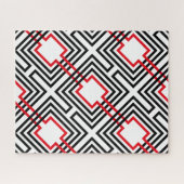 Schwarz Rot & Weiß Geometrisch Puzzle (Horizontal)
