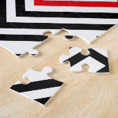 Schwarz Rot & Weiß Geometrisch Puzzle (Seite)