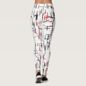Schwarz-Rot-Weiß-Linien Leggings (Rückseite)