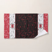 Schwarz-Rot-Weiß-Musiknote Badehandtuch Set (Handtuch)