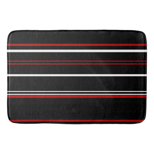 Schwarz-Rot-Weiß-Streifen Badematte (Vorderseite)