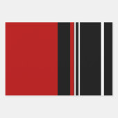 Schwarz-Rot-Weiß-Streifen Geschenkpapier Set (Vorderseite)