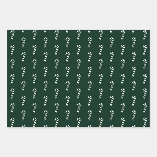 Schwarz-Rot-Weiß-Zuckerrohrmuster Geschenkpapier Set (Vorderseite 3)