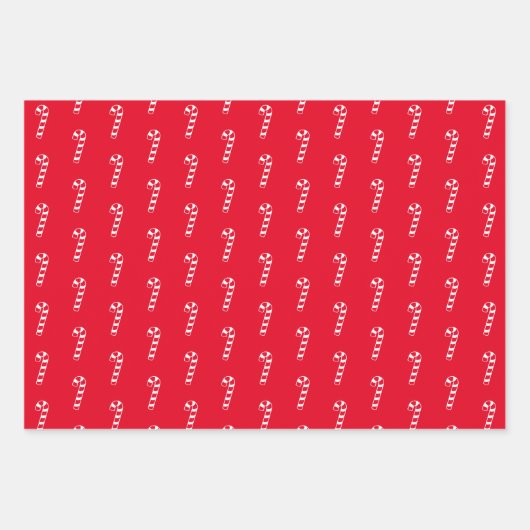 Schwarz-Rot-Weiß-Zuckerrohrmuster Geschenkpapier Set (Vorderseite 2)