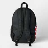 Schwarz-Rot-Weißer Rucksack für Mädchen (Rückseite)
