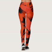 Schwarz-Rot-Wellen Leggings (Rückseite)