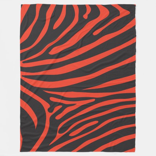 Schwarz-Rot-Zebra-Print Fleecedecke (Vorderseite)
